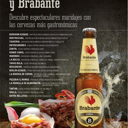 Cartel de la primera ruta del Mes del tartar y cervezas Brabante en Zaragoza