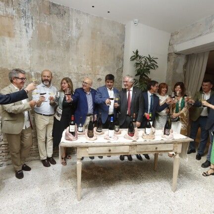 Representantes de las bodegas y responsables de la DOP Cariñena y Gobierno de Aragón brindan al final